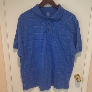 George polo shirt, blue w/ white strips, s/s, XL.